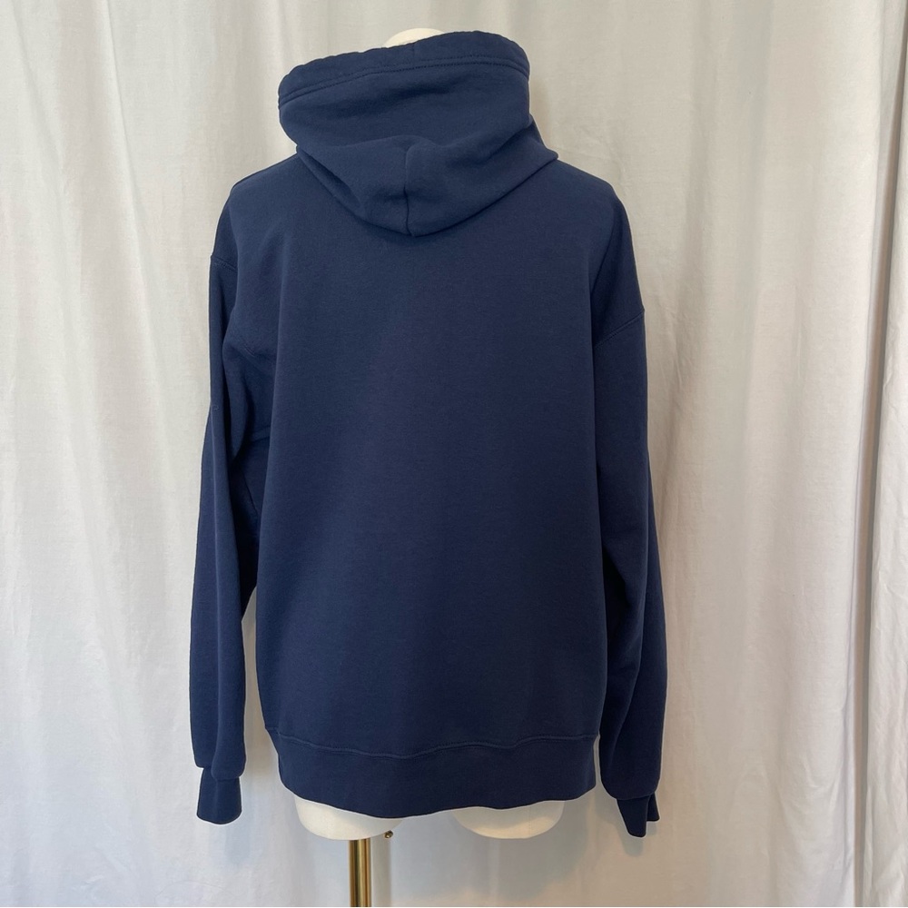 Hanes Eco Smart Navy Blue Men's Medium Zip Up Hoodie Jacket Classic Lightweight - Picture 5 of 13